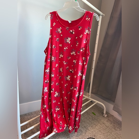 Old Navy XL Red Floral Tank Dress - Picture 2 of 3